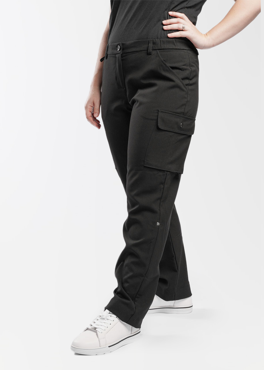 Zara - black , cotton , belted , cargo pants with pockets size