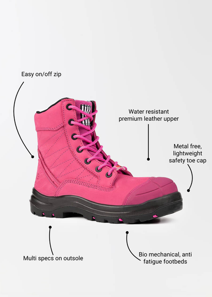 Achieves: womens safety work boots (zip)