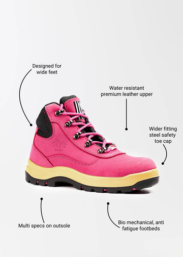 Does ladies safety work boots hiker style she wear