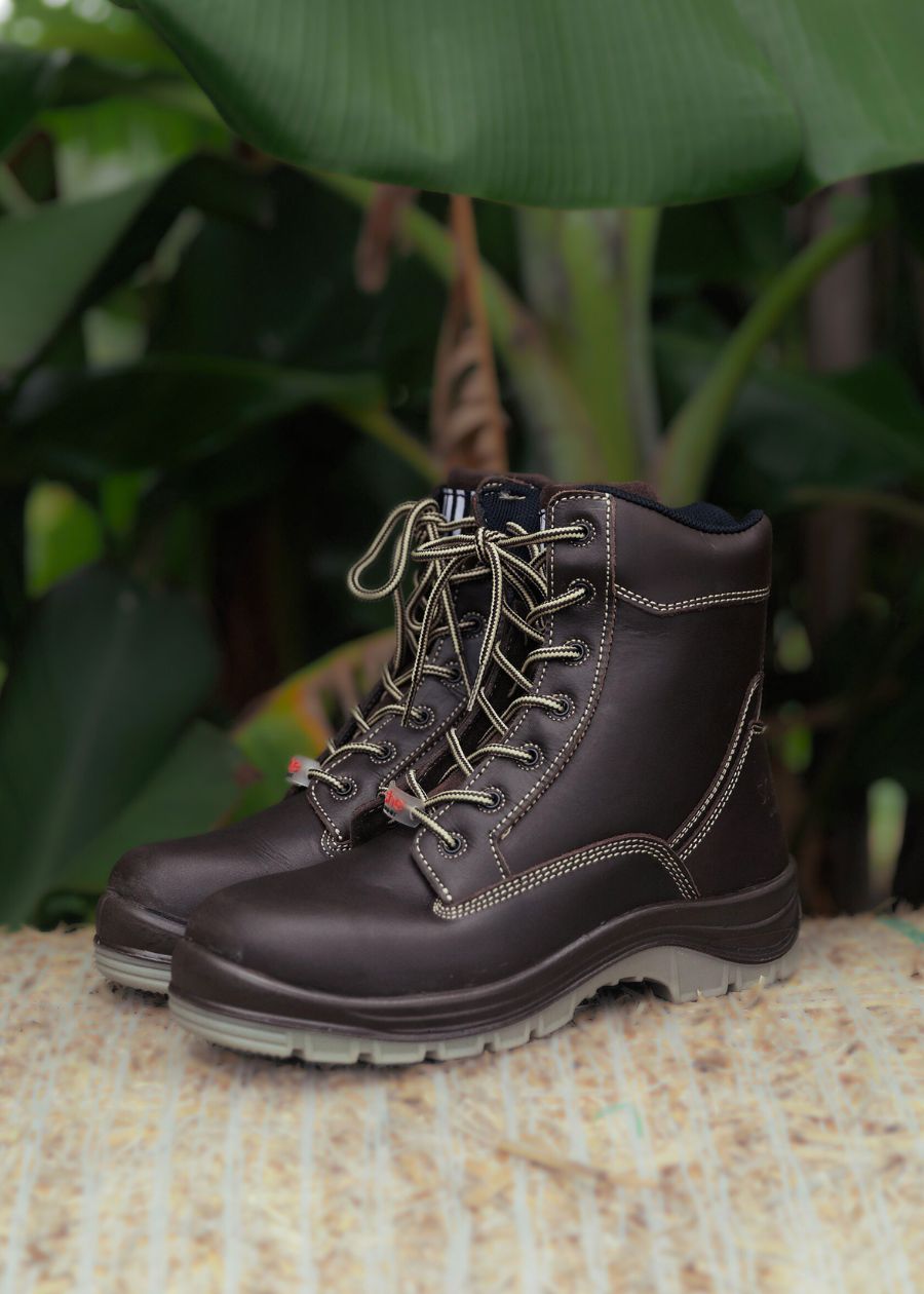 brown safety work boots for women