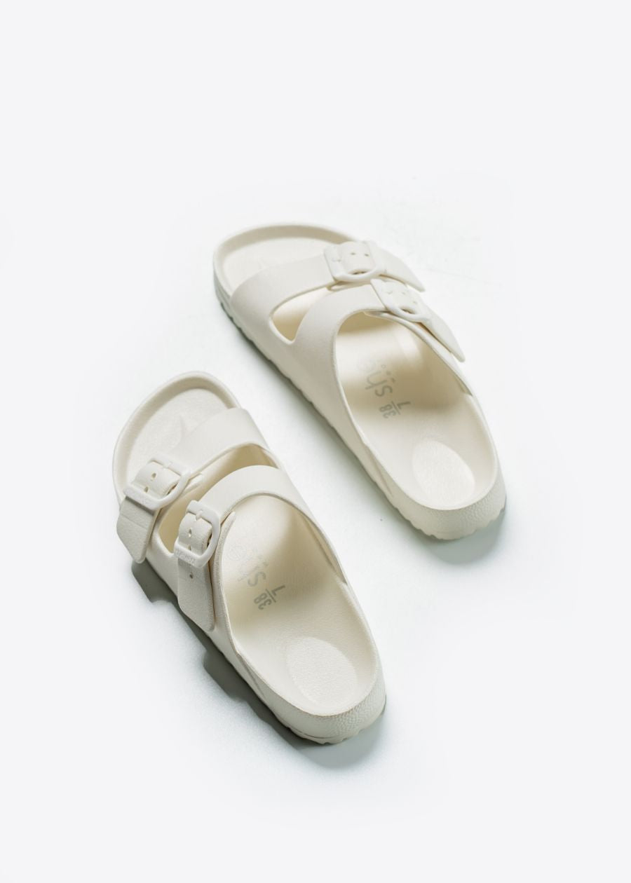 white arch support waterproof slides for women