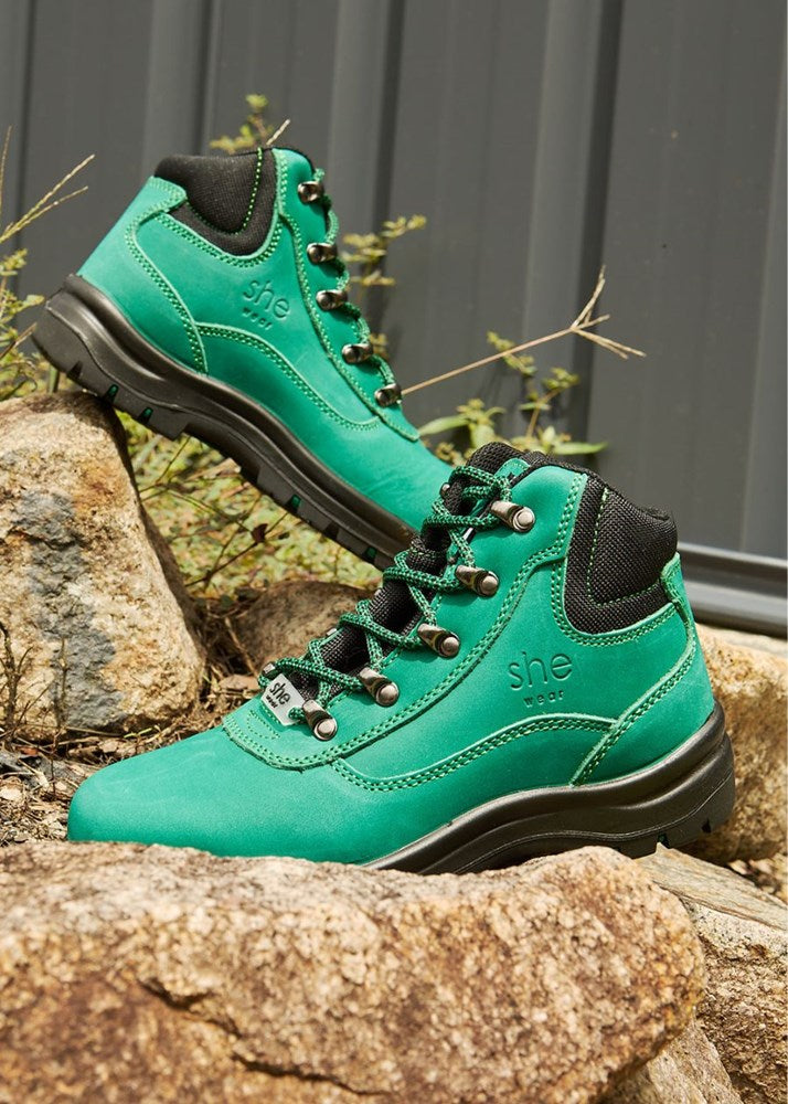 does steel cap work boots in jade green