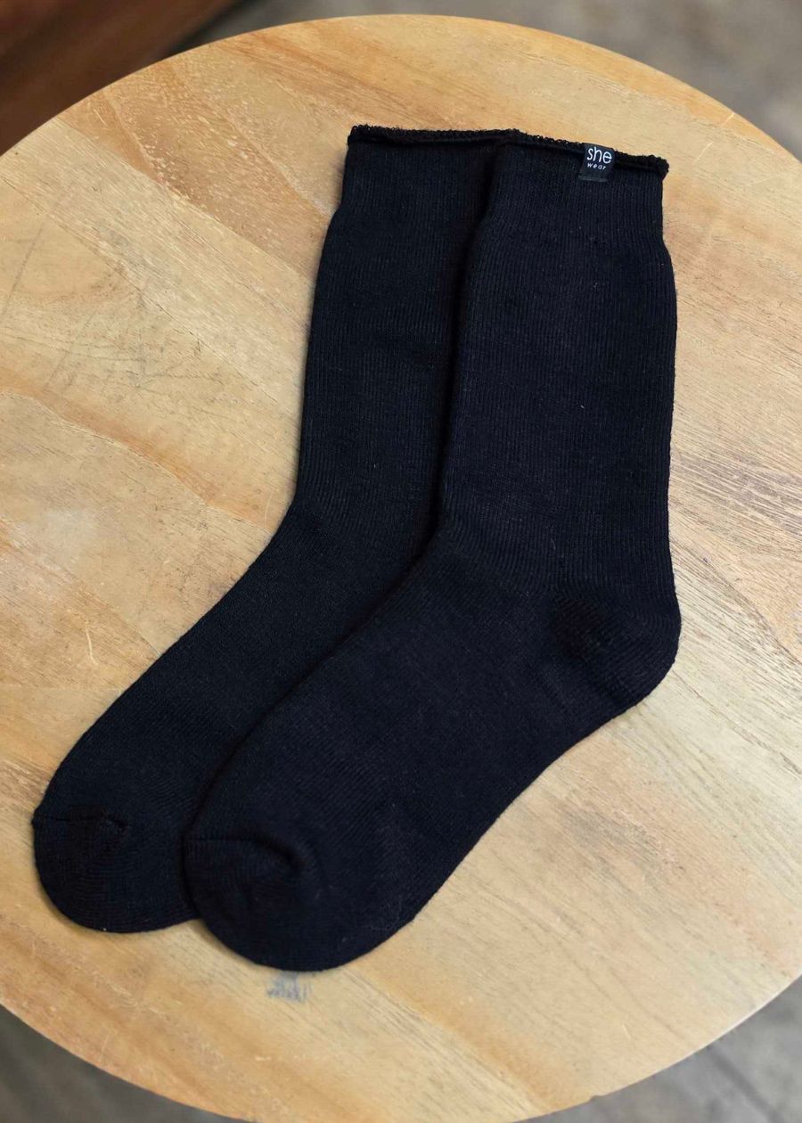 organic bamboo work socks in black by she wear