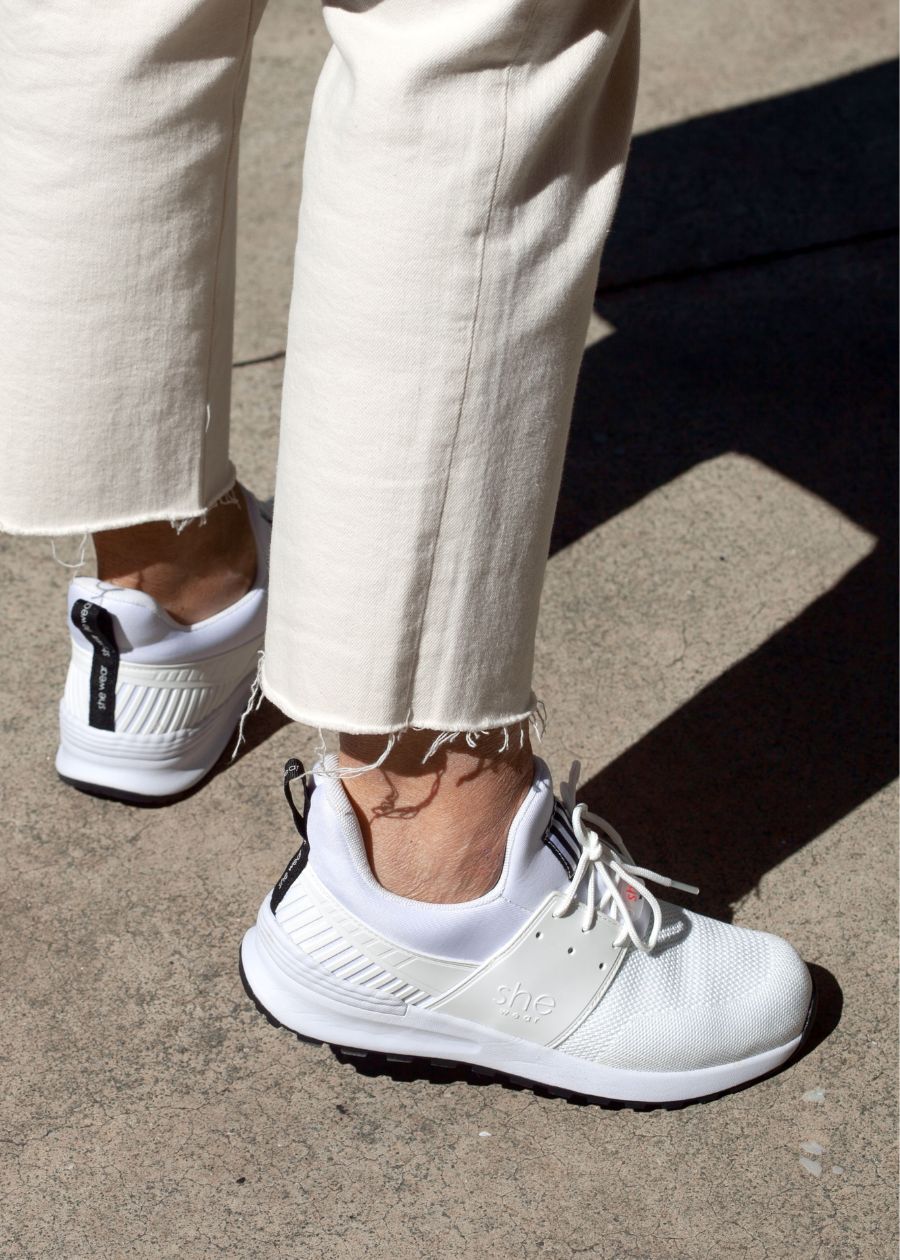 Supportive white sneakers online