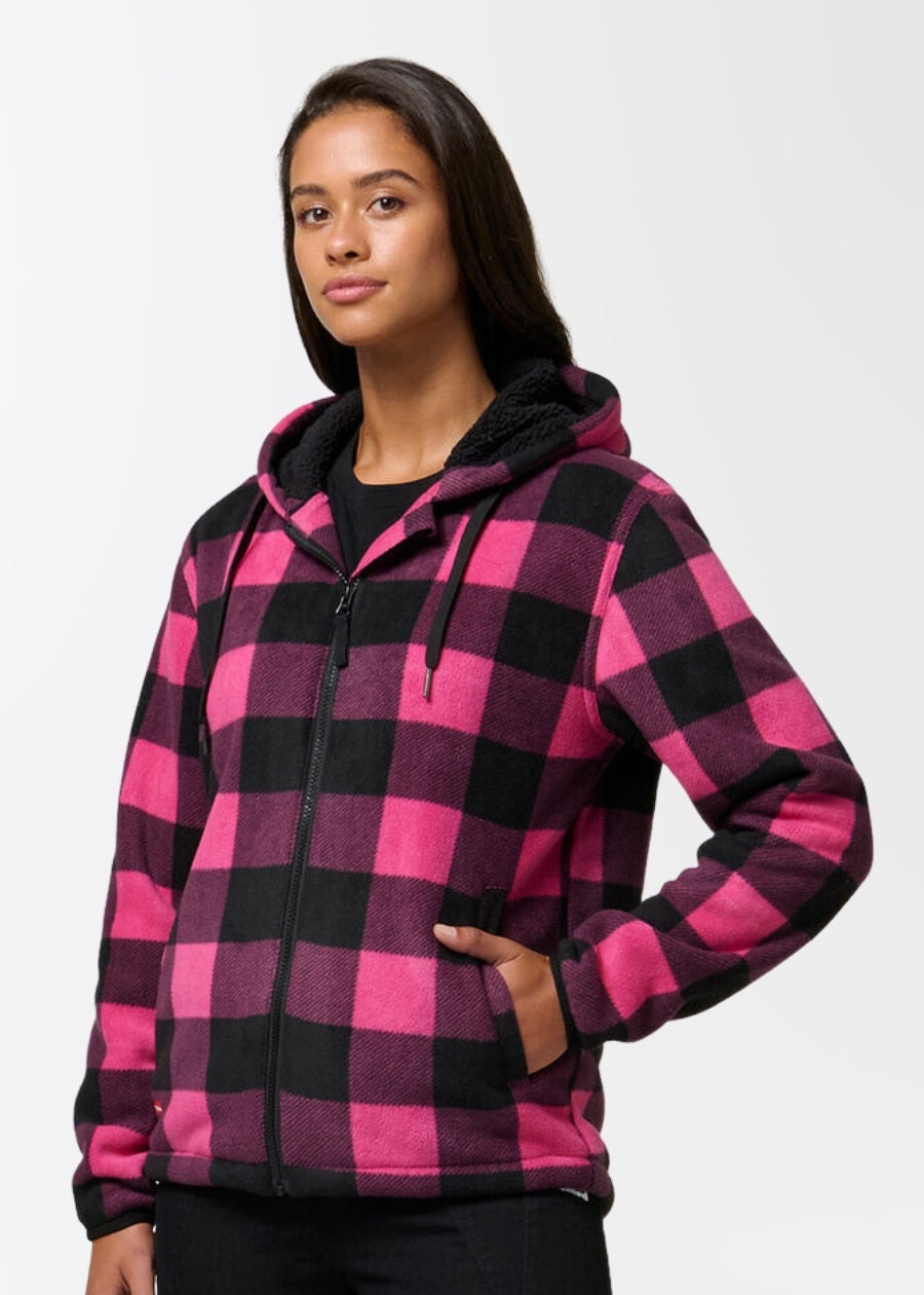 Checkered hoodie jacket sale