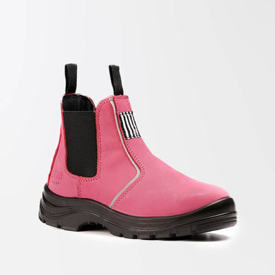 pull on safety work boots women she wear pink